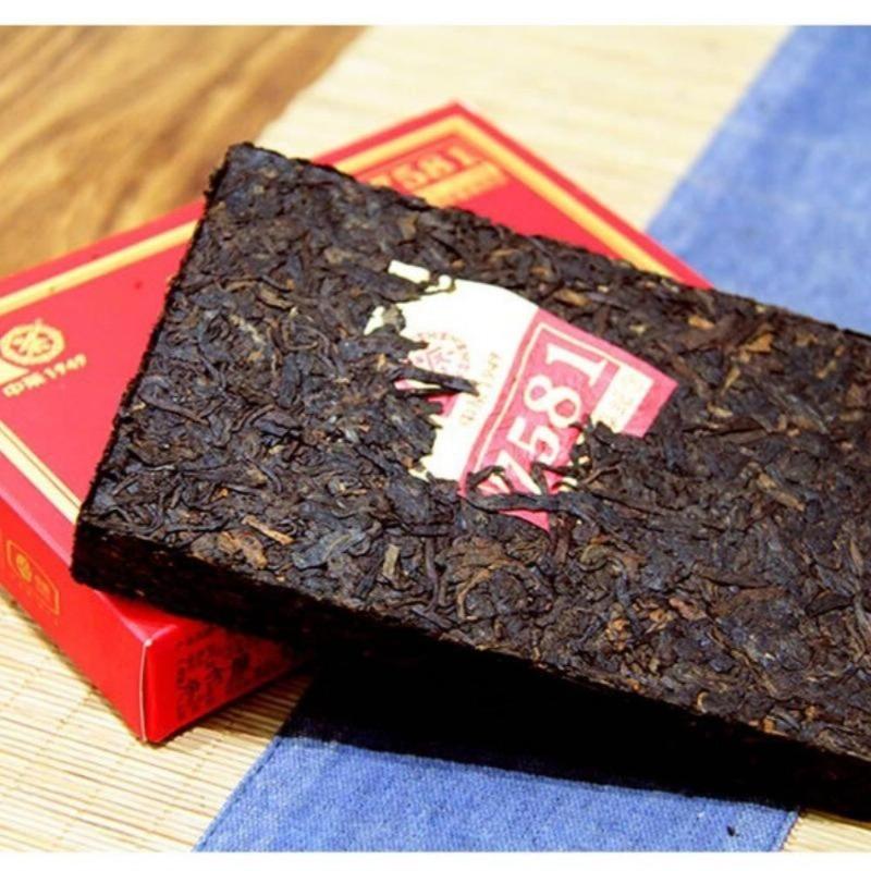 HelloYoungTea Menghai 70th Anniversary Zhongcha Premium 7581 Pu-erh Ripe Tea Brick 250g