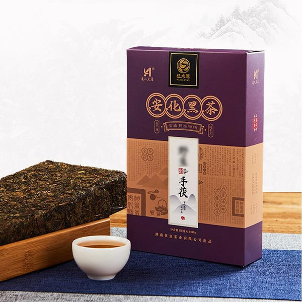 2019 Hunan Fu Cha Handmade with Anhua Flower, Pressed Dark Tea Ai Cha, 1000g 2019年湖南茯茶，手工安化金花，压制黑茶艾茶，1000克