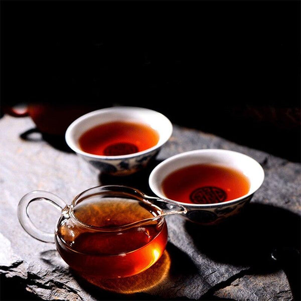 HelloYoungTea Menghai Shou Pu'er Cake Yunnan Qizi Aged Ripe Pu'er Tea 357g