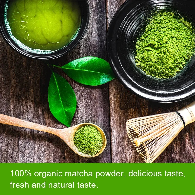 HelloYoung 100% Organic Matcha Green Tea Powder - Premium Japanese Matcha - Best for Delicious Matcha Latte, Yummy Smoothie, Flavorful Desserts & Baking - No Sugar Added