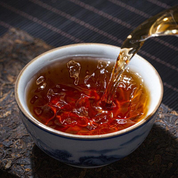 HelloYoungTea 250g Ripe Puerh Tea Yunnan Pu-erh Black Tea LiuliJinZhuan Pu'er Cooked Tea Brick