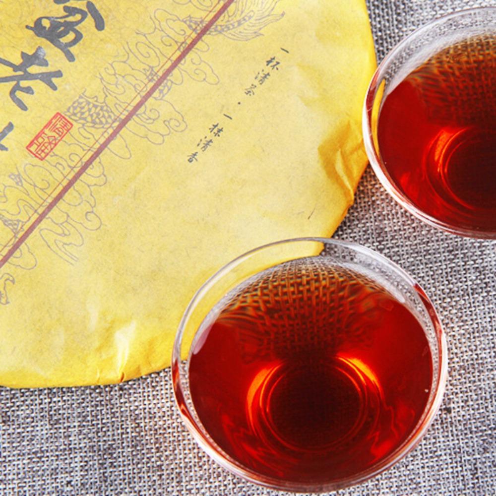 HelloYoungTea Yunnan Old Tree Pu-erh Tea 357g Early Spring Ripe Puer Cake Healthy Black Tea