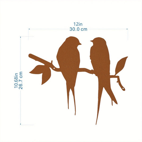 CIFbuy Antique-Style Rusty Bird Branch & Flying Bat Metal Wall Art - Decorative Iron Sculpture for Dorms, Restaurants & Bedrooms - Unique Design for Artistic Home Enhancement Wall Sculptures.