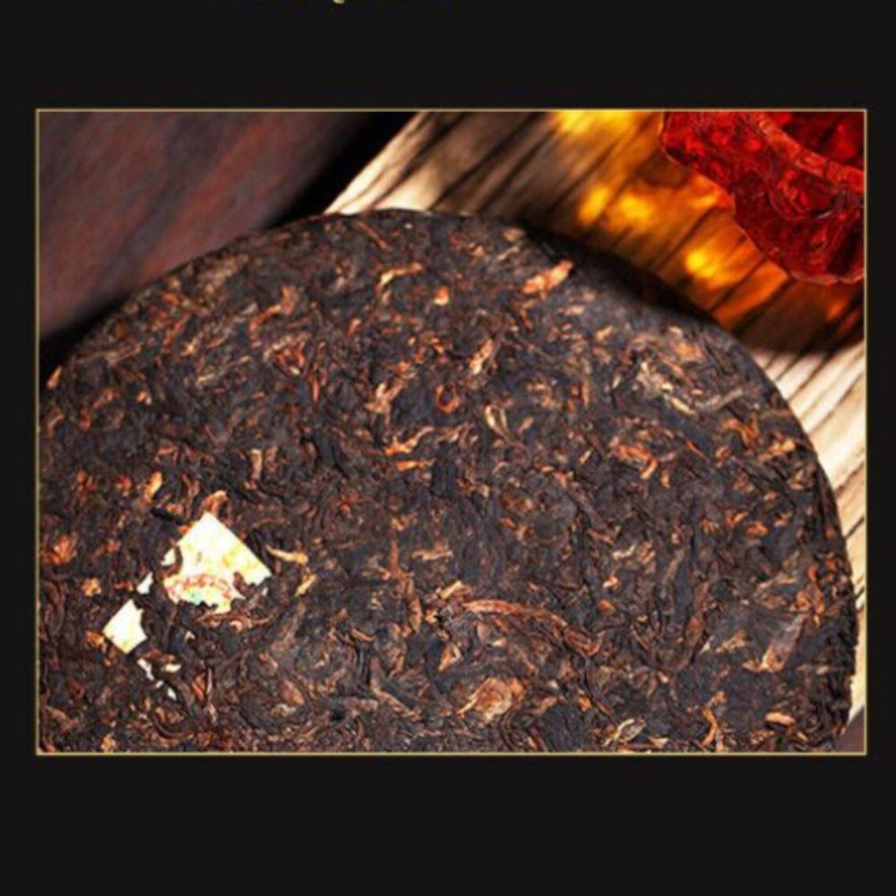Chinese Tea Pu'er Tea 2021 Good Luck Puer Tea Ripe Cooked Tea Cake 357g COFCO
