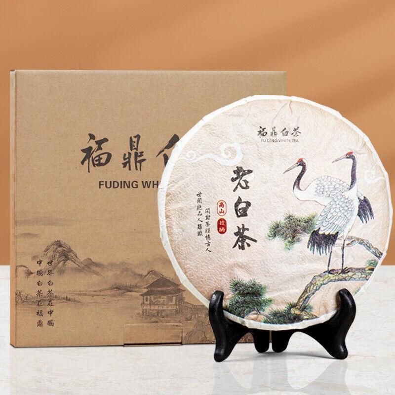 HelloYoungTea 300g(10.58Oz) Fuding White Tea Date White Tea Cake Tea Gift Box Packaging