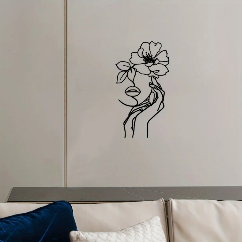 CIFbuy™ Stunning Iron Artfully Crafted 1pc Elegant Woman-themed Metal Wall Art in Classic Black - Elevates Living Room Decor as Stunning Wall Hanging - Wall Sculptures.