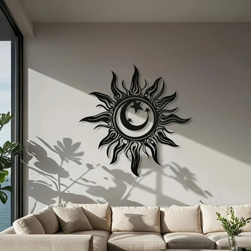 Exquisitely Crafted Sun, Moon & Star Wall Art: Mesmerizing Celestial Wall Sculptures That Emanate An Alluring and Magical Aura, with A Hassle-Free Easy-Hang Design.Decorative Sign Main image