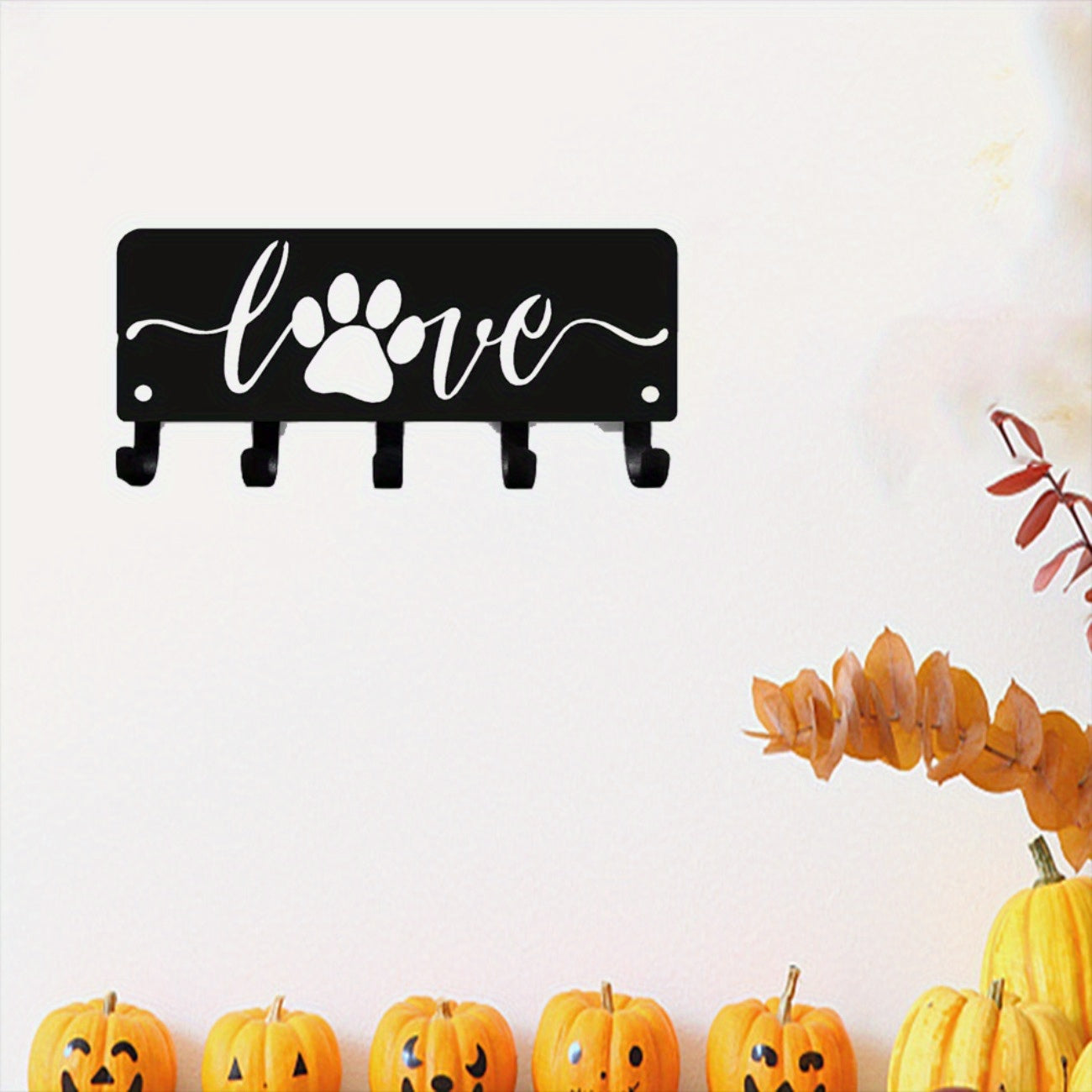 CIFbuy-Dog Lover Key Organizer - CIFbuy Adorable Iron Wall Art with Functional Hooks (6/9 Inch Wide, Puppy-Themed Decor)-Key Hooks
