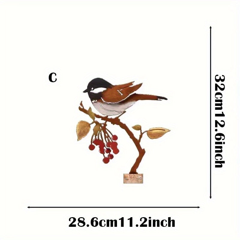 "1-Piece Outdoor Garden Bird Decor: Creative Metal Cutting Handicraft with Silhouette Design for Flowerpots & Garden Accents".Outdoor statue