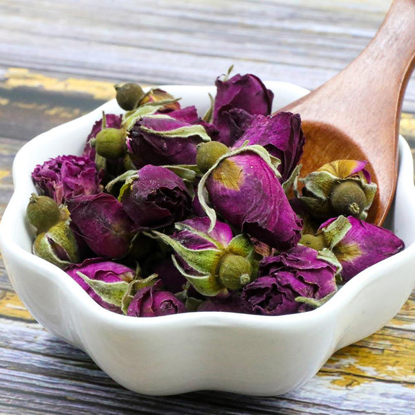 HelloYoungTea Chinese Tea Purple Rose Bud Dried Rose Buds Flowers Herbal