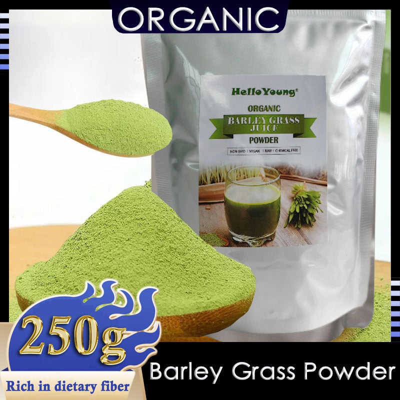 HelloYoung Barley Grass Powder Original 100% healthy Pure Organic Barley Kosher, Vegan, Bulk. Good Source of Fiber, Protein
