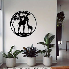 CIFbuy™ Gorgeous Black Iron Giraffe Wall Decor - Striking Metal Animal Art for Contemporary Home Décor, Durable Iron Sculpture with Elegant Silhouette Design, Premium Wall Sculptures.