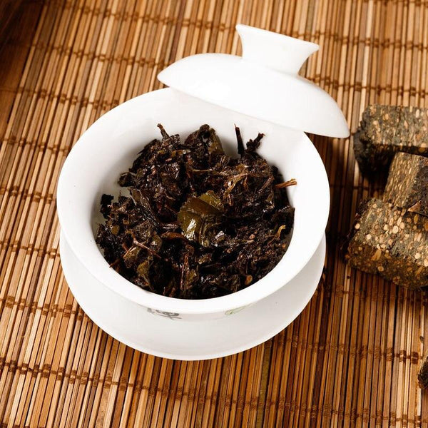 HelloYoungTea 2015 Anhua Dark Tea Qian Liang Cha, Portable with Floral Aroma, 500g 2015年安化黑茶千两茶，便携装，花香型，500克