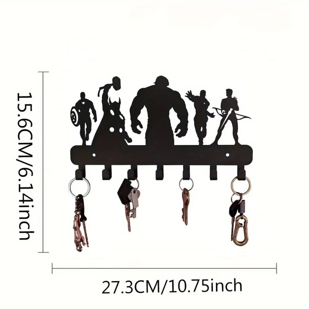 7 Hook Metal Key Holder Wall Mounted Organizer Stylish Towel Hooks That Suit Kitchen and Home Deliver Ultimate Convenience.Wall Sculptures