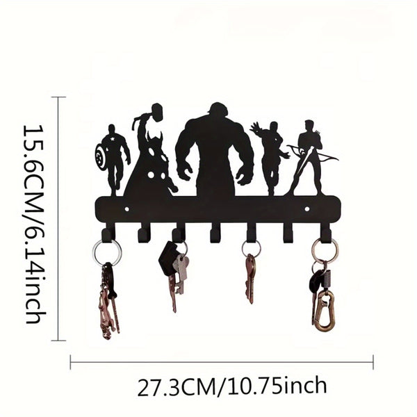 7 Hook Metal Key Holder Wall Mounted Organizer Stylish Towel Hooks That Suit Kitchen and Home Deliver Ultimate Convenience.Wall Sculptures
