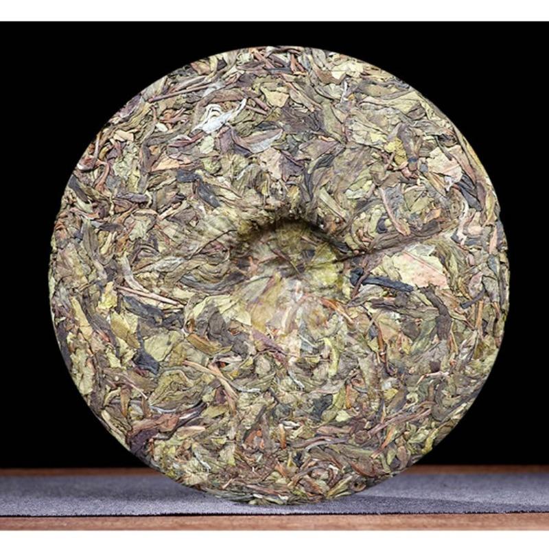 HelloYoungTea Iceland Golden Leaf Raw Pu-erh Tea Ancient Tree Premium Cake 357g