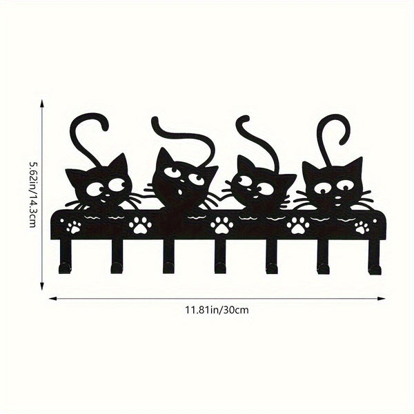 CIFbuy™ Metal Cat Wall Hooks - 1pc Adorable Feline Design Iron Hanger, Key & Small Items Organizer with Stylish Home Decor, Wall-Mounted Metal Iron Rack Perfect for Bedroom, Bathroom & Entryway Walls, Key Holder for Charming Home Organization Home Fu