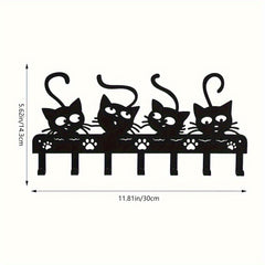 CIFbuy™ Metal Cat Wall Hooks - 1pc Adorable Feline Design Iron Hanger, Key & Small Items Organizer with Stylish Home Decor, Wall-Mounted Metal Iron Rack Perfect for Bedroom, Bathroom & Entryway Walls, Key Holder for Charming Home Organization Home Fu