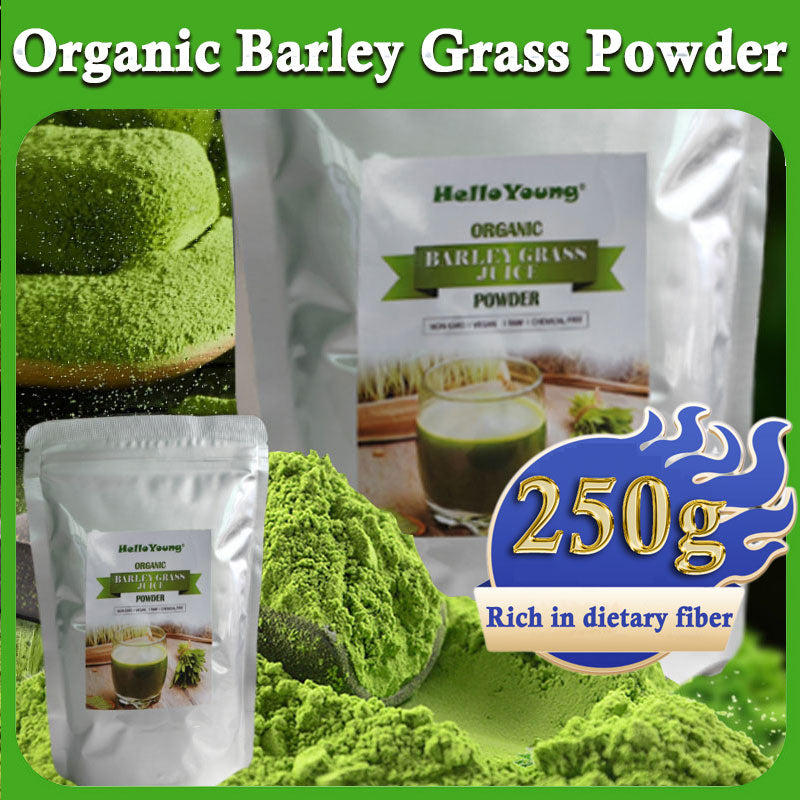 HelloYoung Barley Grass Powder original Easy to drink Pure Organic Barley Juice Non-GMO Gluten-Free Soy-Free Vegan & Paleo – Daily Greens Booster