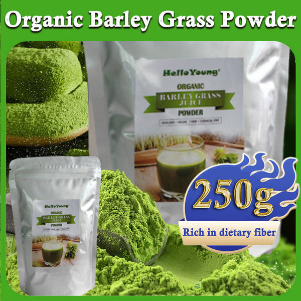 HelloYoung Barley Grass Powder original Easy to drink Pure Organic Barley Juice Non-GMO Gluten-Free Soy-Free Vegan & Paleo – Daily Greens Booster