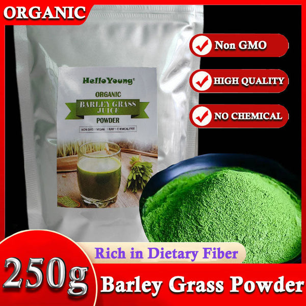HelloYoung Barley grass official store Organic Barley Grass Powder original 250g Minerals, Antioxidants and Protein, Support Immune System and Digestion, Vegan