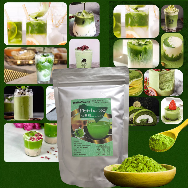 HelloYoung 100% Organic Matcha Japanese Green Tea Powder Vegan Gluten-Free matcha powder for baking