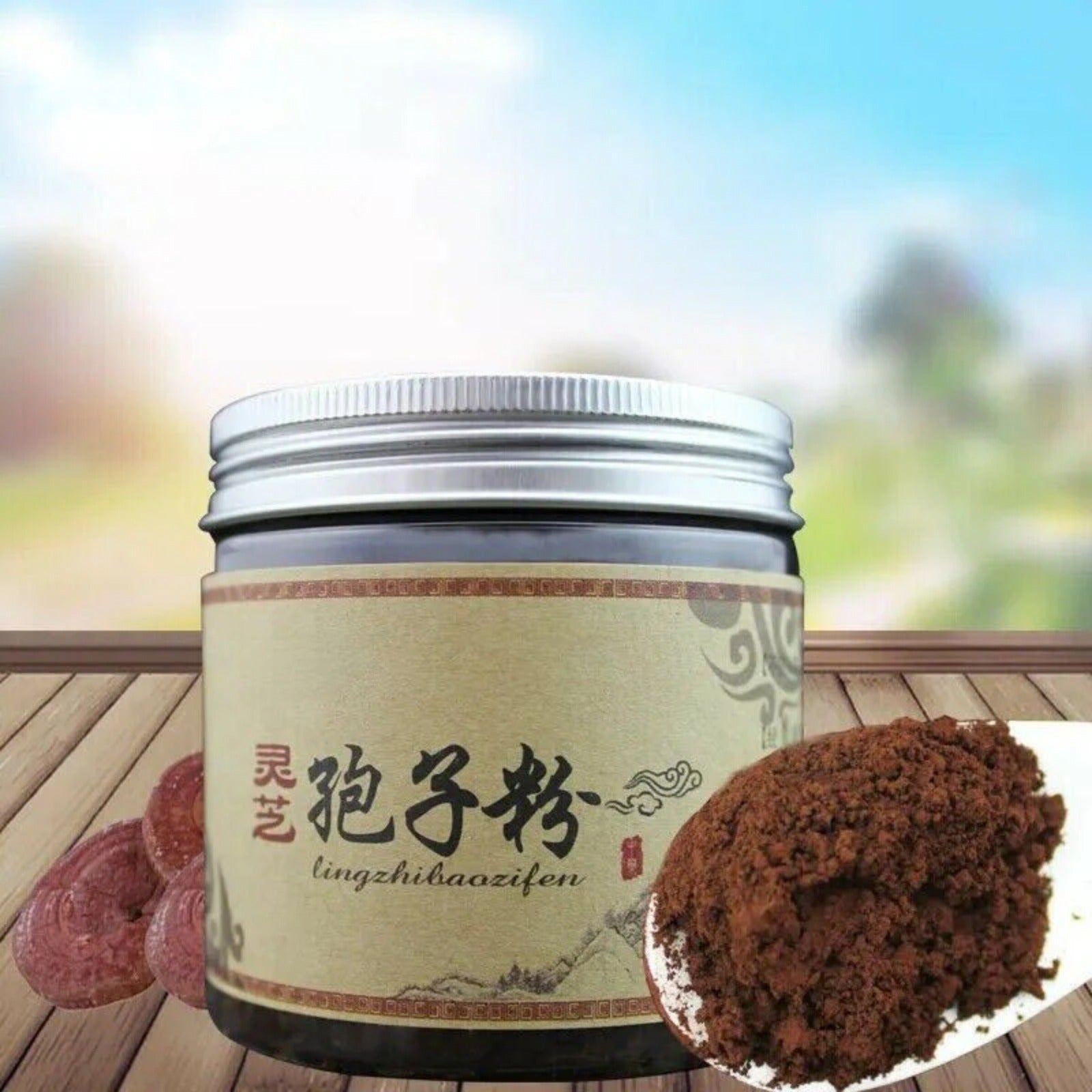 HelloYoung Lingzhi Spore Powd Organic Reishi Mushroom Powder Top Grade Ganoderma Lucidum, Secondary image