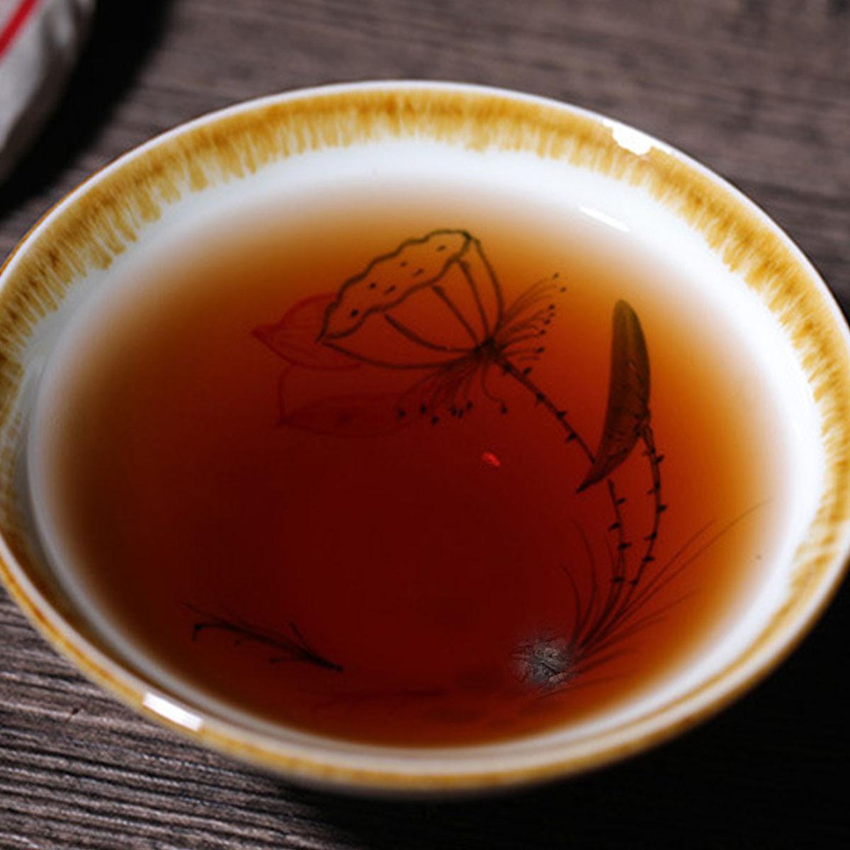 HelloYoung Puerh tea Cooked Tea Cake Black Tea   Seven Sons tea  Old Brown Tree Yunnan 357g