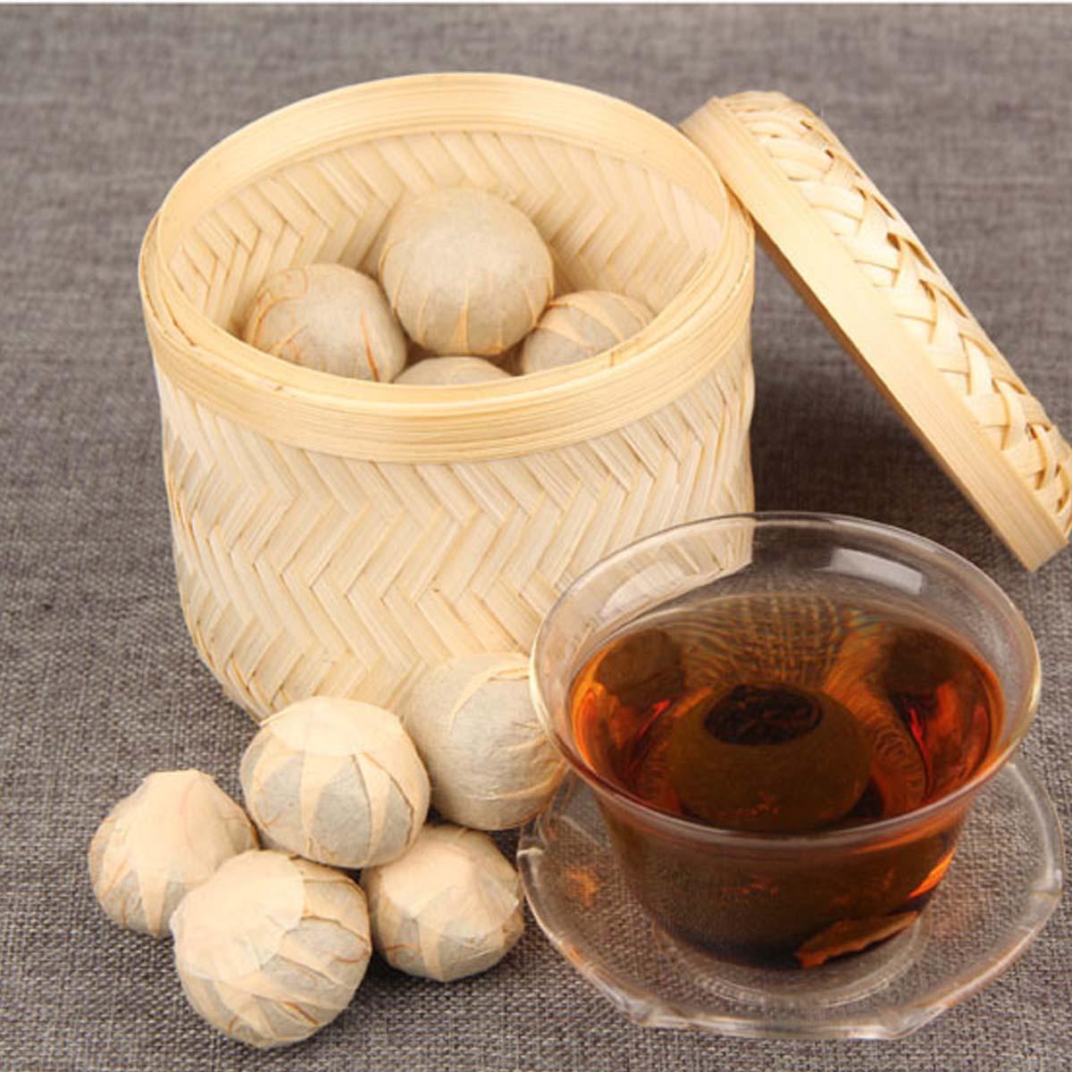 HelloYoung Puerh Tea Orange  Peel Ripe Puerh Tea Small Green Mandarin Shu Cha Barrel  250g