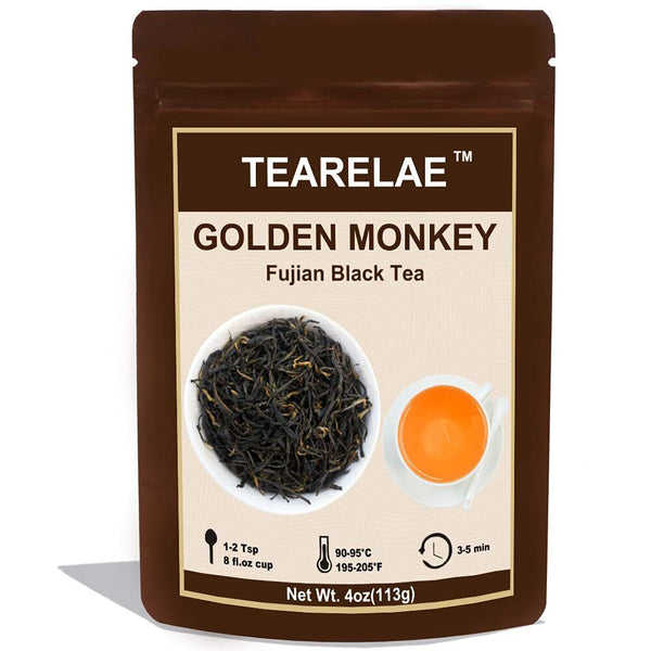 HelloYoung TeaTEARELAE Fujian Black Tea Golden Monkey Gentle Fruit Aroma 100g