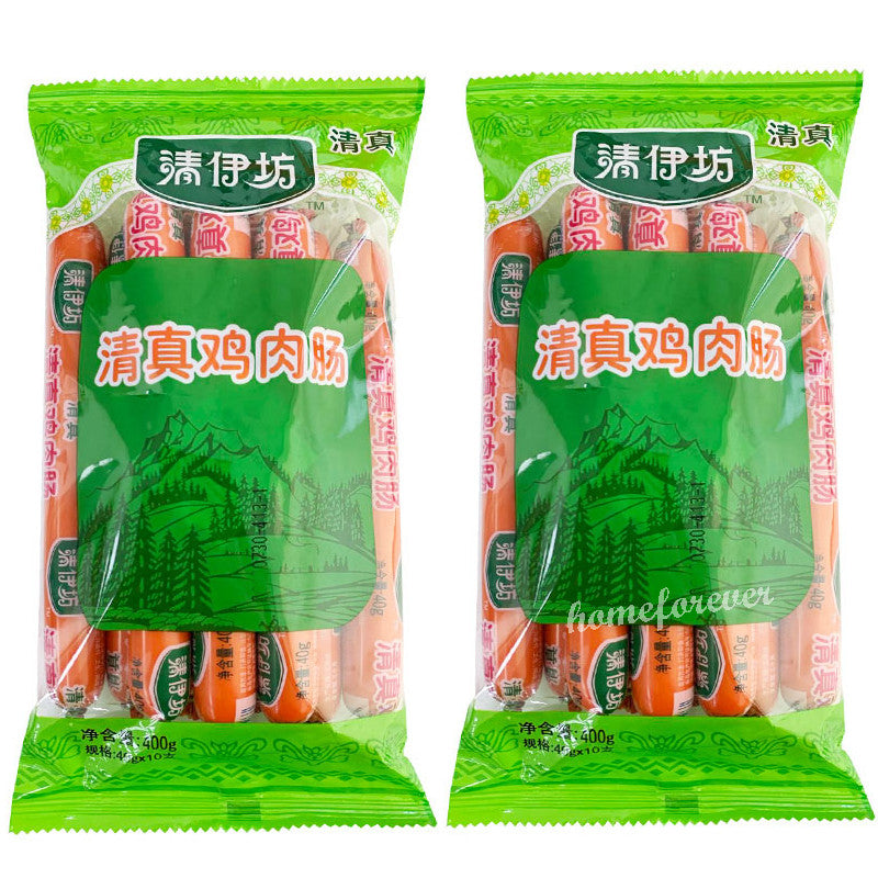 2 Bags x 400g Shuanghui Chicken Sausages Muslim Food Chinese 双汇清伊坊鸡肉香肠清真火腿肠