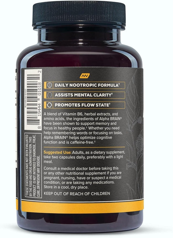 Alpha Brain Memory & Focus - 120 Capsules, Exp. 2026
