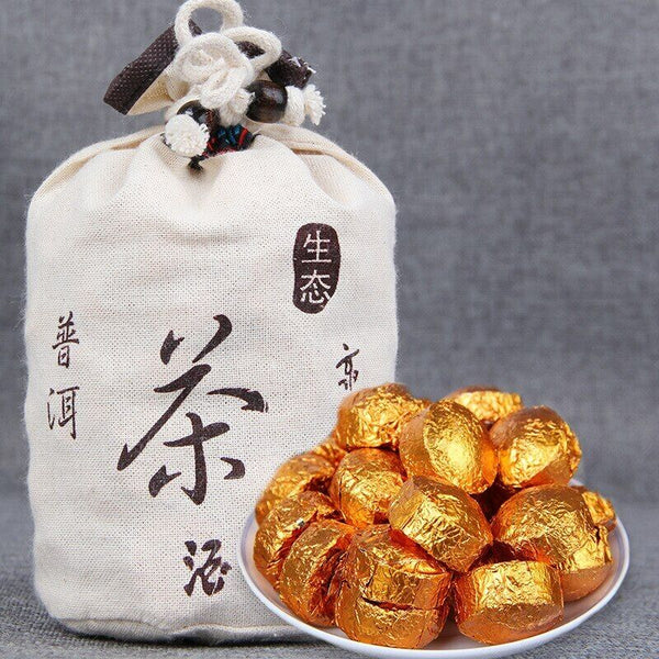 HelloYoung Glutinous Rice Aroma Shu Puer Mini Tuocha Ripe Puer Tea 500g White Bag
