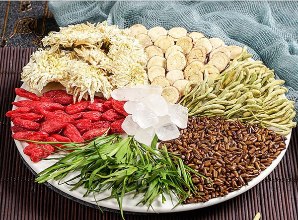 Honeysuckle, chrysanthemum, medlar, cassia seed, rock sugar, Reduce heat