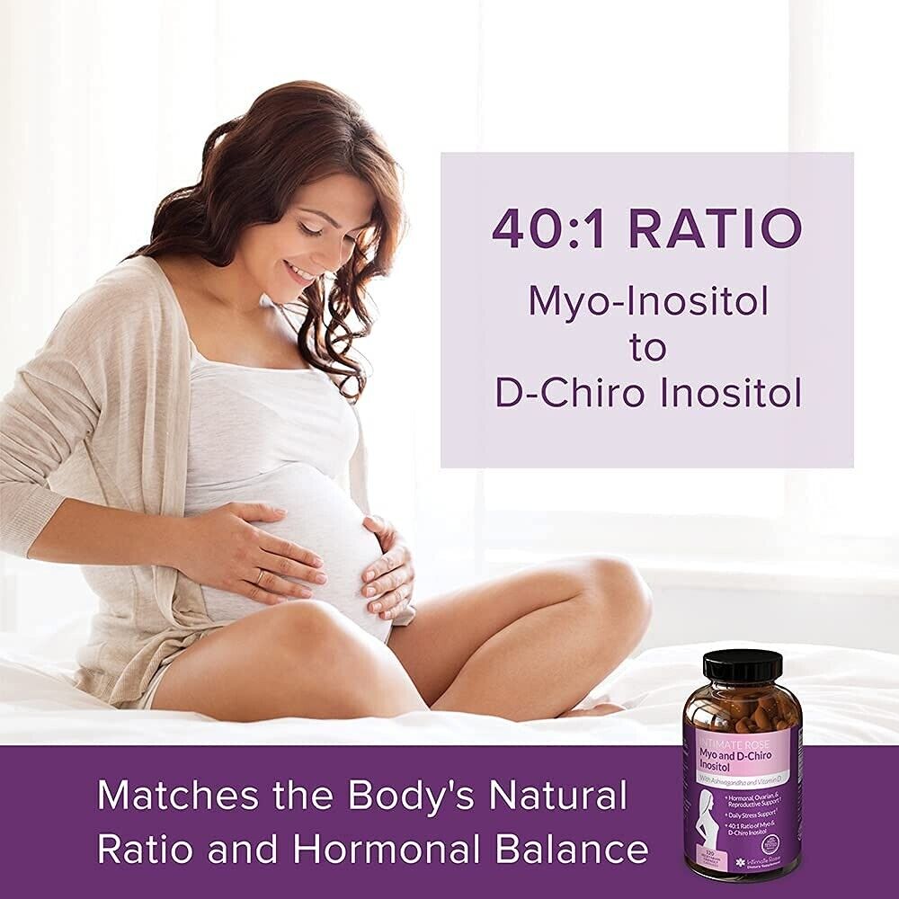 Myo-Inositol Supplement for PCOS with Ashwagandha and Vitamin D - 120 Capsules