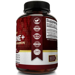 Premium Berberine HCL Pills 1200mg Plus Organic Ceylon Cinnamon - 120 Capsules