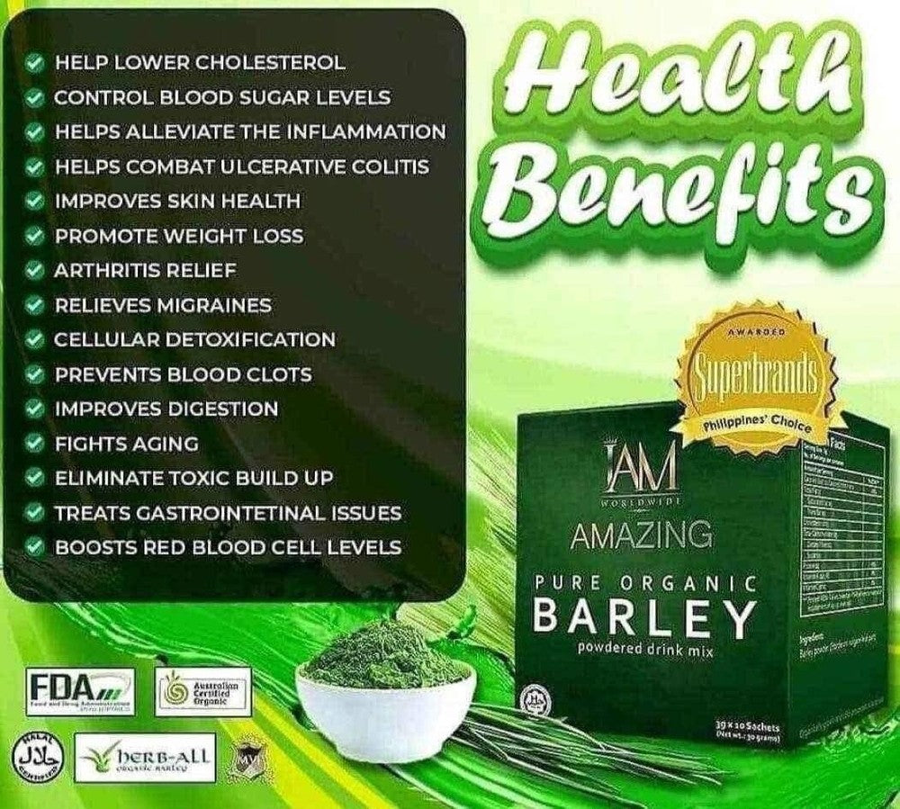 I Am Worldwide Amazing Pure Organic Barley For 1 Box Or 10 Sachet Free Shipping