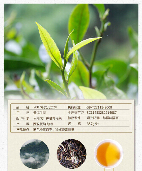 HelloYoung Mt. Arbor Ancient Tree Pu'er Tea 357g Bajiaoting Daughter Tribute Brown