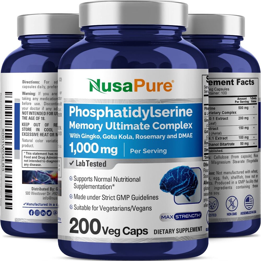 New!  Phosphatidylserine Memory Ultimate Complex 1000mg 200 tablets