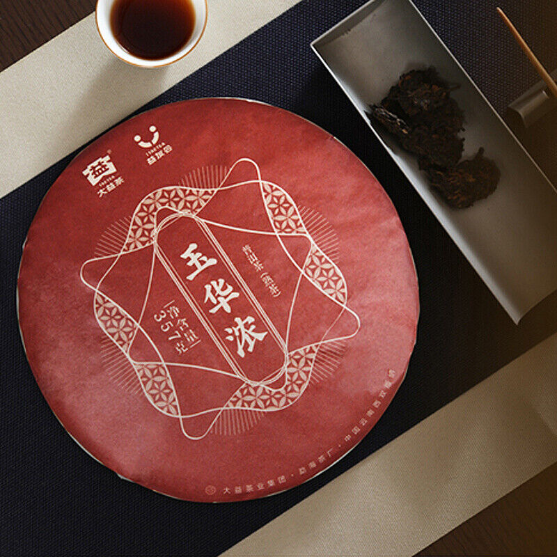 HelloYoung YU HUA NONG * 2019 Menghai Tea Factory Dayi Pu'er Tea Cake TAETEA Ripe Puer 357g