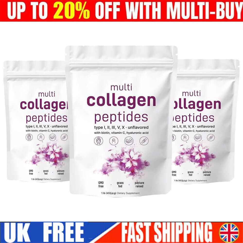 Multi Collagen Peptides Powder-Hydrolyzed Protein Peptides (Type I,II,III,V,X) Main image