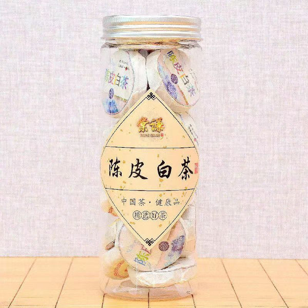 Portable Mini White Tea CakeChinese Shoumei Tea Tangerine Peel Old White Tea