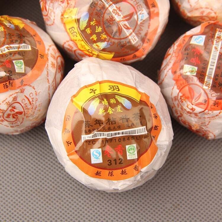 HelloYoung Xinhui Aged Chenpi Ripe Puer Tea Orange Skin Puerh Pu'er Loose Tea PEI YU 312