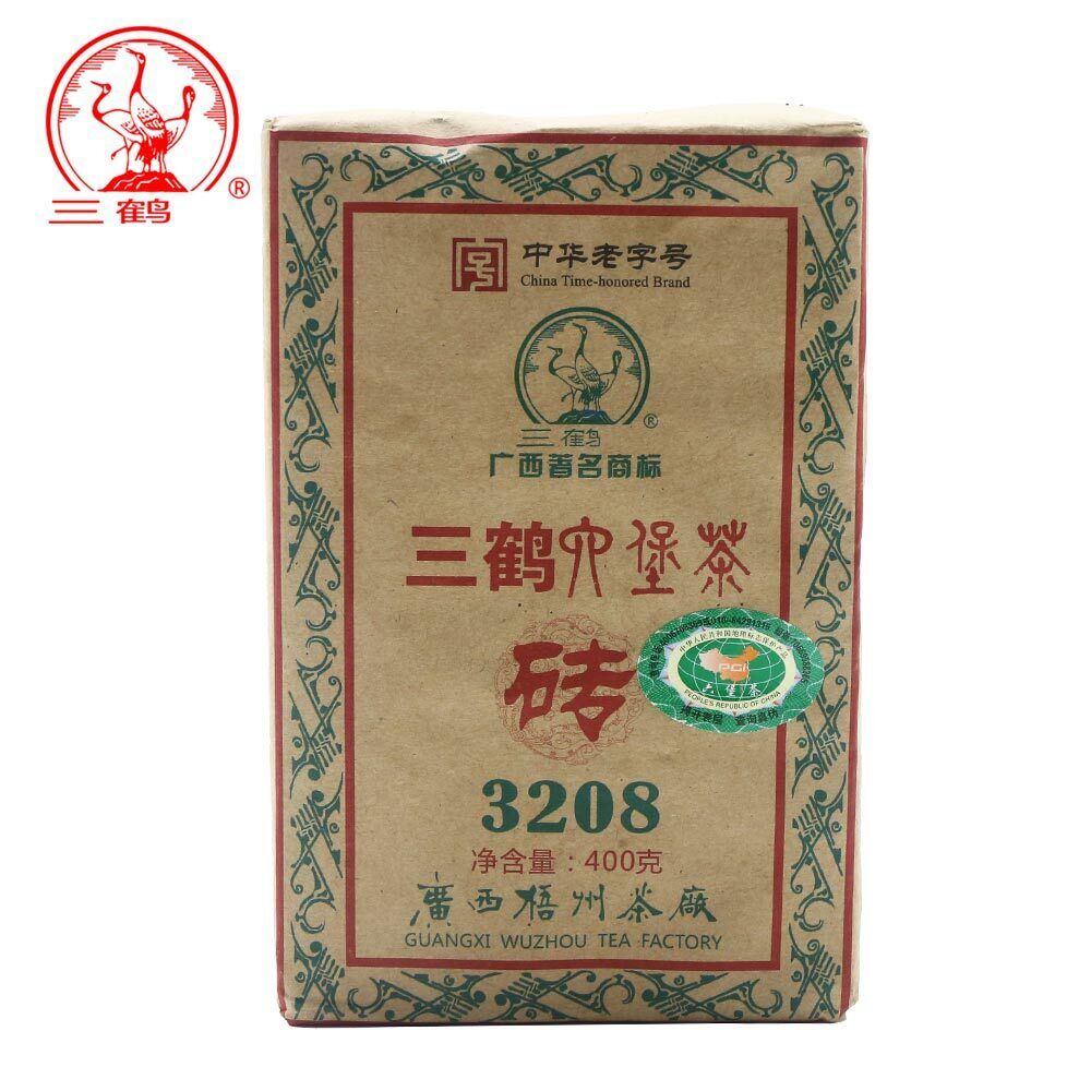 HelloYoung Three Cranes Sanhe Liu Pao Tea 3208 Golden Flower Dark Tea China Tea 400g Main image