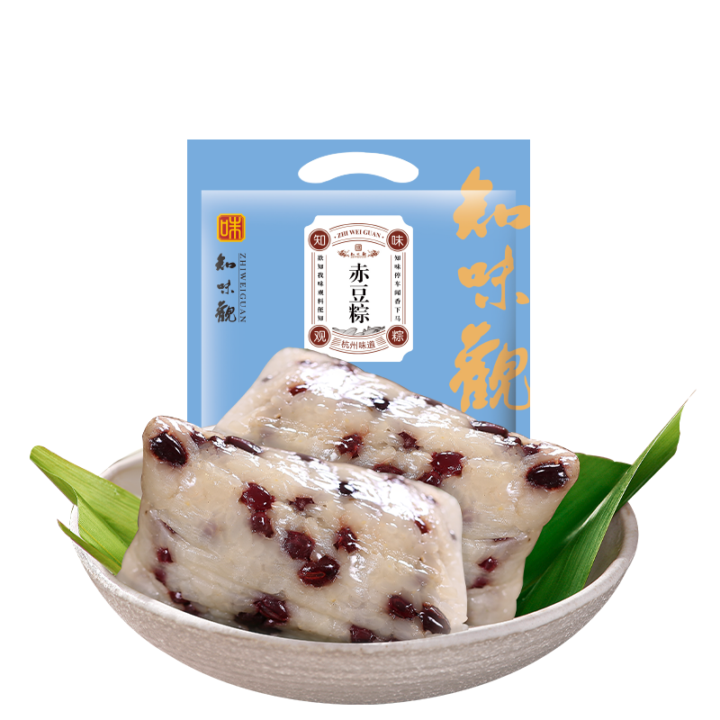 100g*2pcs Zhiweiguan Phaseolus anagularis Zongzi Snacks Chinese Food 知味观 赤豆粽 端午节 Secondary image