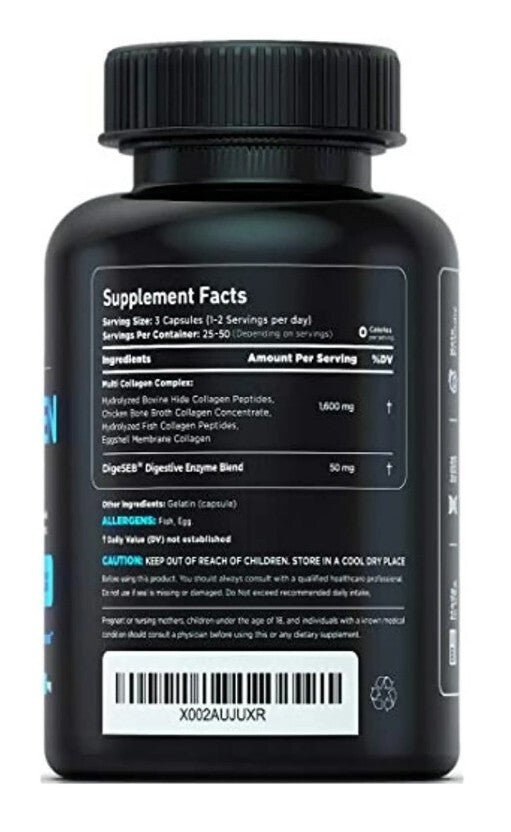 Vital Vitamins Multi Collagen Complex - Type I, II, III, V, X, Grass Fed,