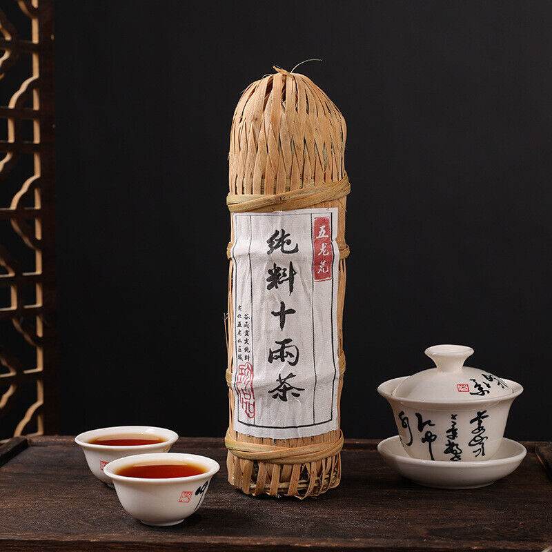 HelloYoung Anhua Dark Tea Shi Liang Tea Ten Tael Hua Juan HeiCha In Bamboo Basket 362.5g Main image