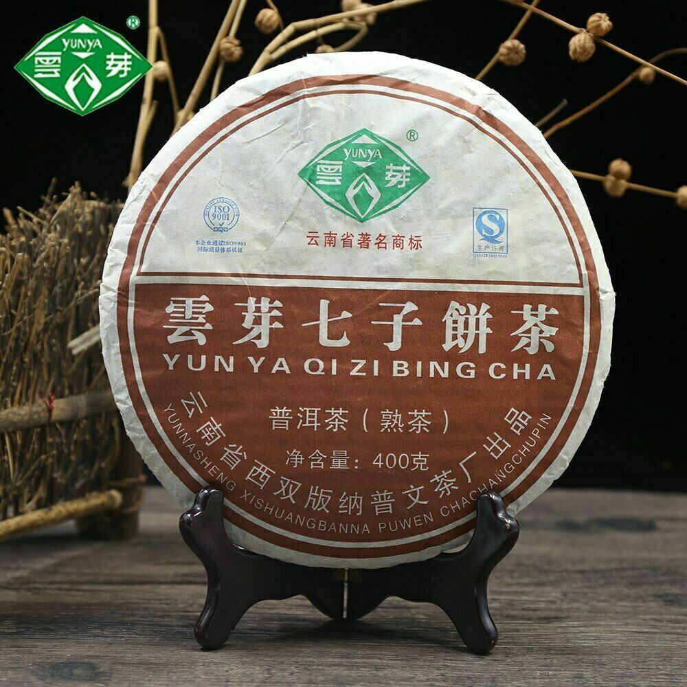 HelloYoung Yunnan Pu-erh Premium YUN YA QI ZI BING CHA Puer Ripe Shu Cake Tea 400g