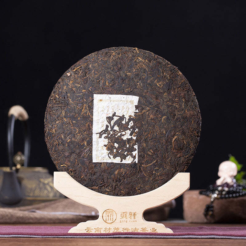 357g Yunnan Pu-erh Ripe Tea Cake Bulang Mountain Ancient Tree Pu'er Cooked Tea Secondary image