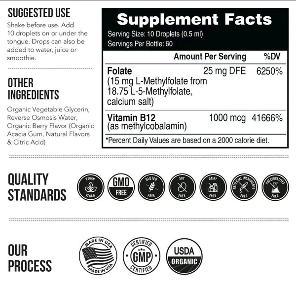 L Methyl Folate 15Mg plus Methyl B12 Cofactor